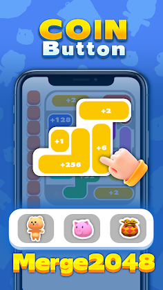Coin Button:merge wood 2048 - Screenshot 2