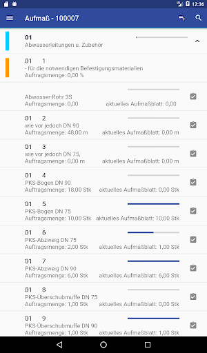 Android application Sykasoft Aufmaß screenshort