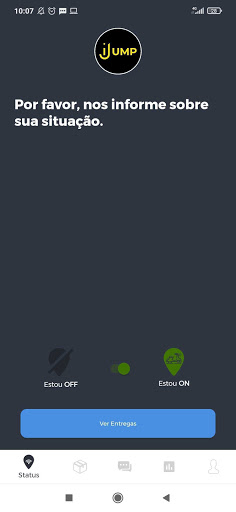 Android application iJump - Entregador screenshort
