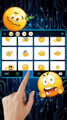 Neon Blue Hitech Keyboard Back Screen 3