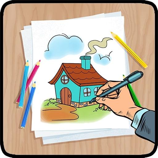 Android application How To Draw House screenshort