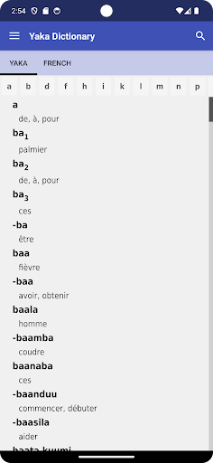 Yaka Dictionary Screen 2