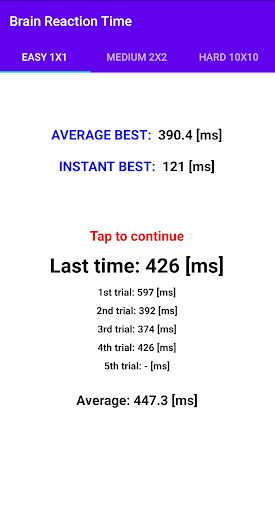 Android application Reaction Time Eye Brain Finger screenshort