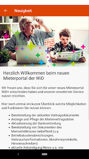 WiD+ Mieterportal Screen 2