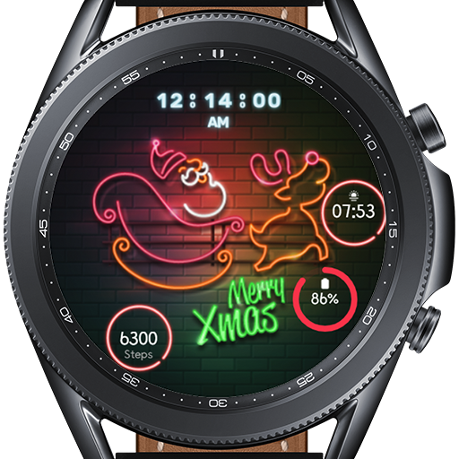 Christmas Neon Wall Watch Face