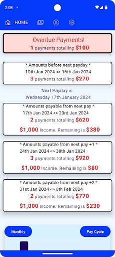 Android application PaymentPal Bills Reminder screenshort