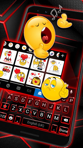 Red Black Tech Keyboard Backgr Screenshot 3 - AppWisp.com