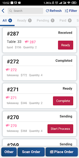 Order.Place Merchant App Screen 3