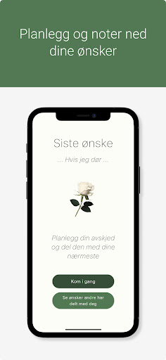 Android application Siste Ønske screenshort