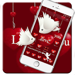 Cover Image of Download Red Love Heart Bird Couple Theme 1.1.6 APK