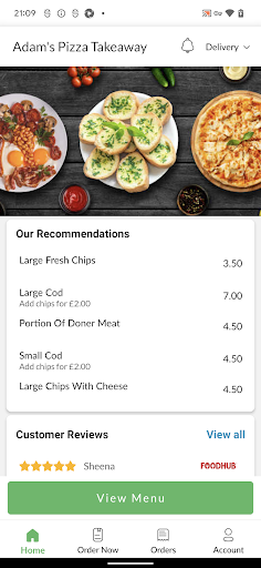 Adams Pizza Takeaway Screen 2
