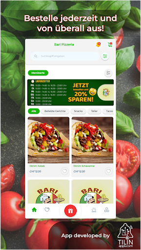 Android application Bari Pizzeria Biel screenshort