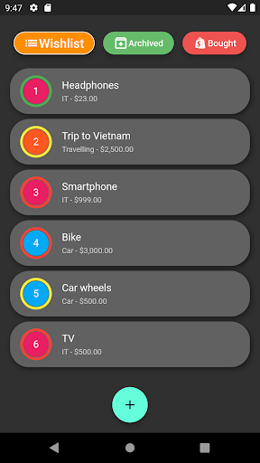 Android application Compulsive Shopping screenshort