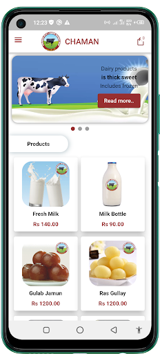 Android application Chaman Milk Shop screenshort