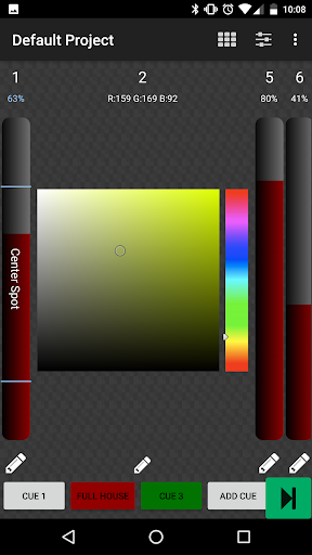 Android application Aurora DMX screenshort