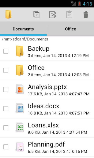 Android application File Explorer screenshort