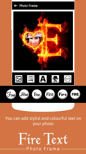 Fire Text Photo Frame