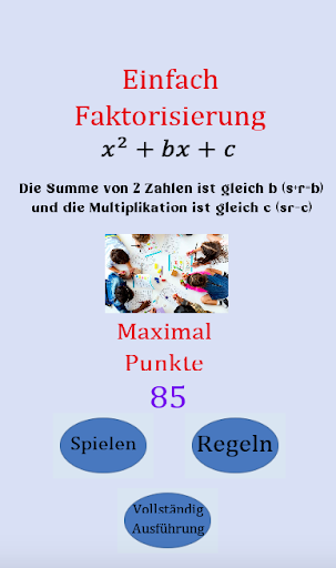 Android application Einfaches Faktorisierungsspiel screenshort