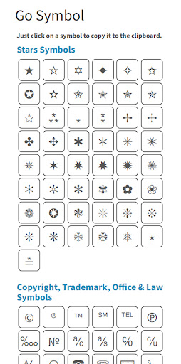 Android application Go symbol screenshort
