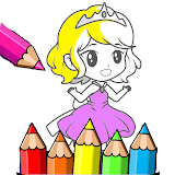 coloring little princess icon