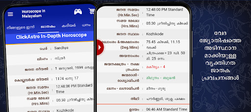 Android application Horoscope in Malayalam : ജാതകം screenshort