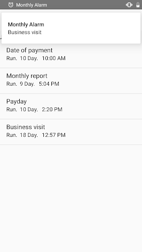 Monthly Alarm (Weekly Yearly) Screen 3