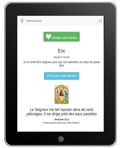 Android application Intercesseurs screenshort