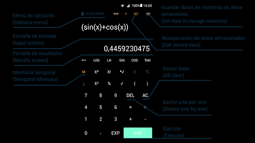 Android application Eva Calculator screenshort