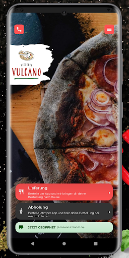 Android application Pizzeria Vulcano screenshort
