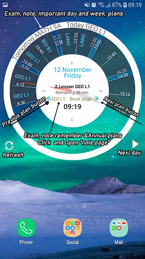 Android application Timetable Clock Widget screenshort