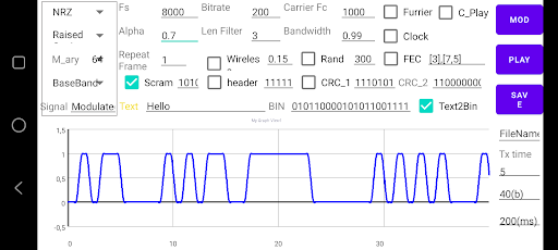 Android application Digital Communication TX - NQK screenshort
