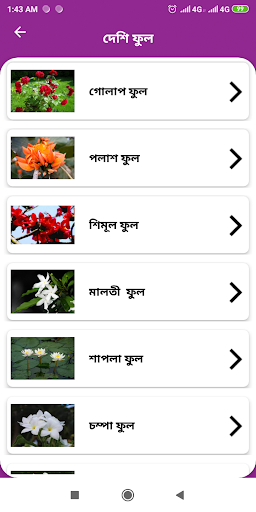Flowers Name and Picture Screen 3