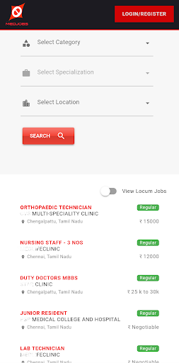 Android application Medjobs screenshort
