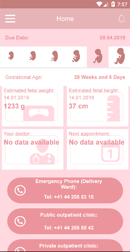 Android application eMutterPass screenshort