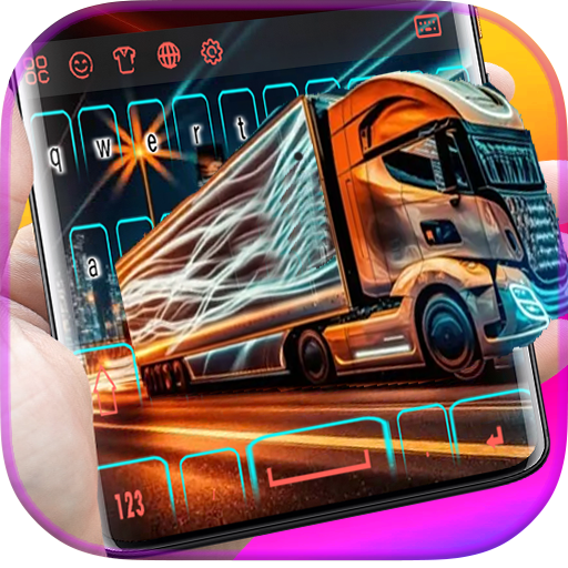 LED Neon Truck keyboard logo
