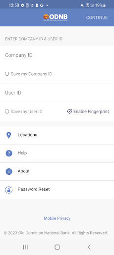 Android application ODNB Business Mobile screenshort