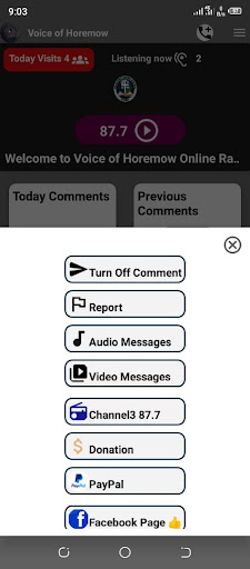 voice of horemow 87.7 Screen 3