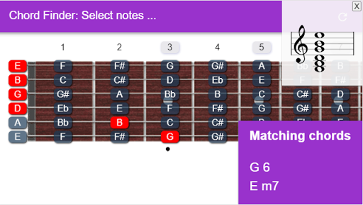 Guitar Chord Finder Screen 2