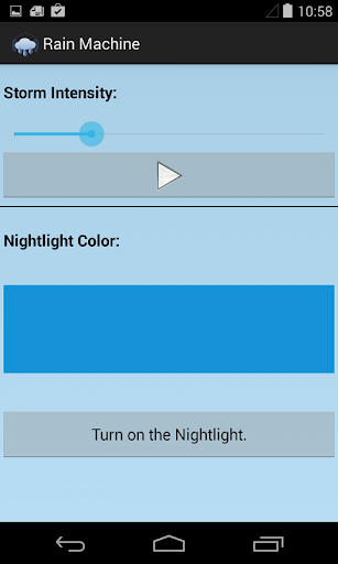 Screenshot of Rain Machine & Night Light