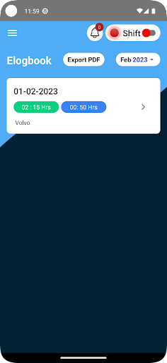 eLogbook Screen 2