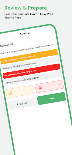 Servsafe Practice Test ekran görüntüsü