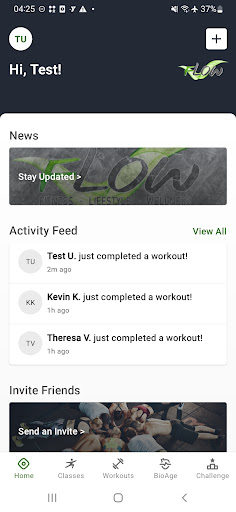 Flow SportsClub Screen 2