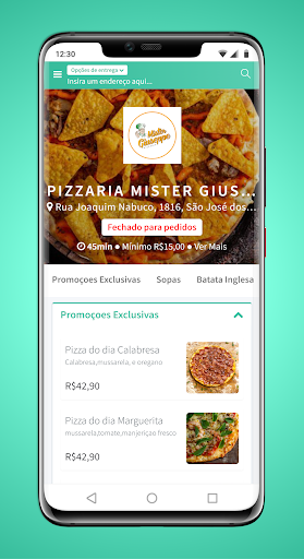 Android application Pizzaria Mister Giuseppe screenshort