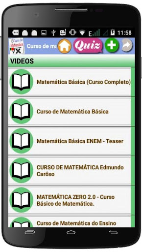 Android application Curso de matemática screenshort
