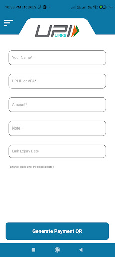 Android application UPI Links screenshort