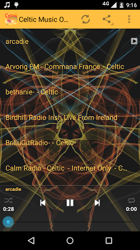 Android application Celtic Music ONLINE screenshort