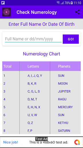 Android application Calculate Numerology & Age screenshort