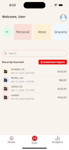 Android application Sima-Scan screenshort