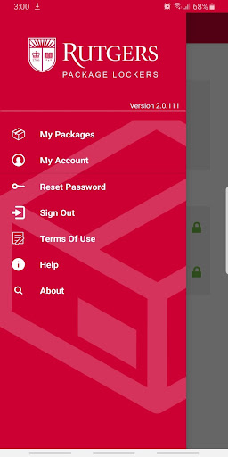 Rutgers Student Package Locker Screen 2