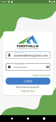 Android application Foothills eBill screenshort